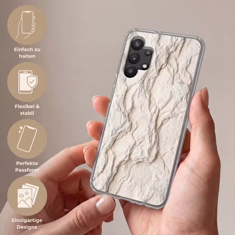 Rots - Structuur - Natuur - Beige - Abstract Telefoonhoesje Samsung Galaxy A32 5G klein -sfeer3_DE
