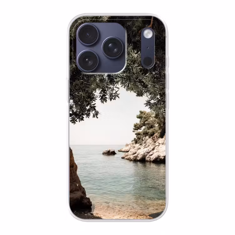 Rotsen - Zee - Boom - Groen Telefoonhoesje iPhone 17 Pro klein -3d