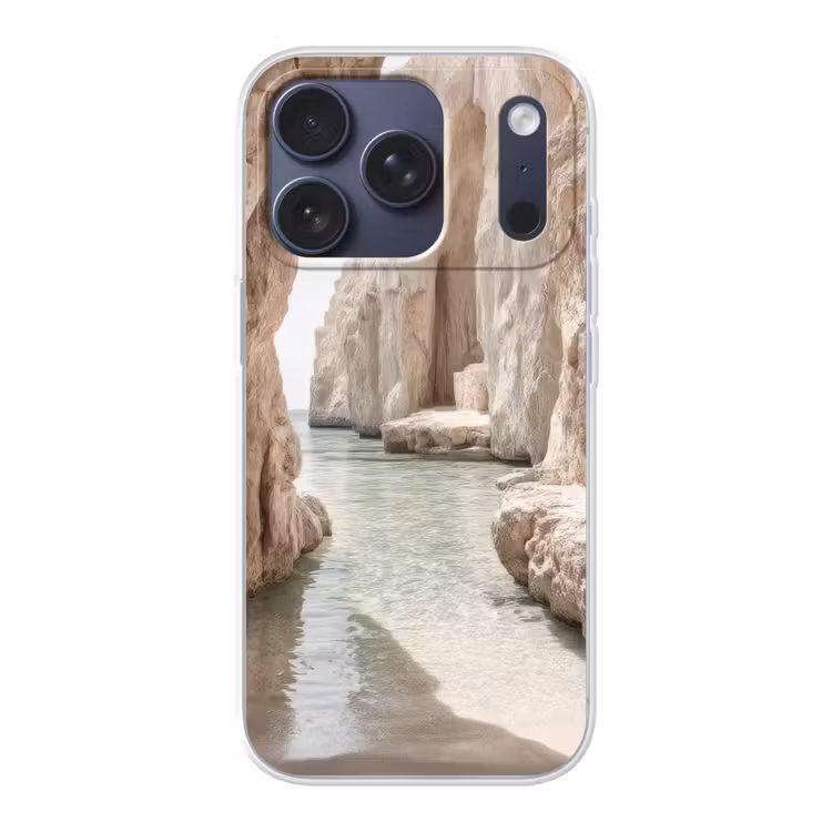 Rotsen - Zee - Zand - Kloof Telefoonhoesje iPhone 17 Pro klein -3d