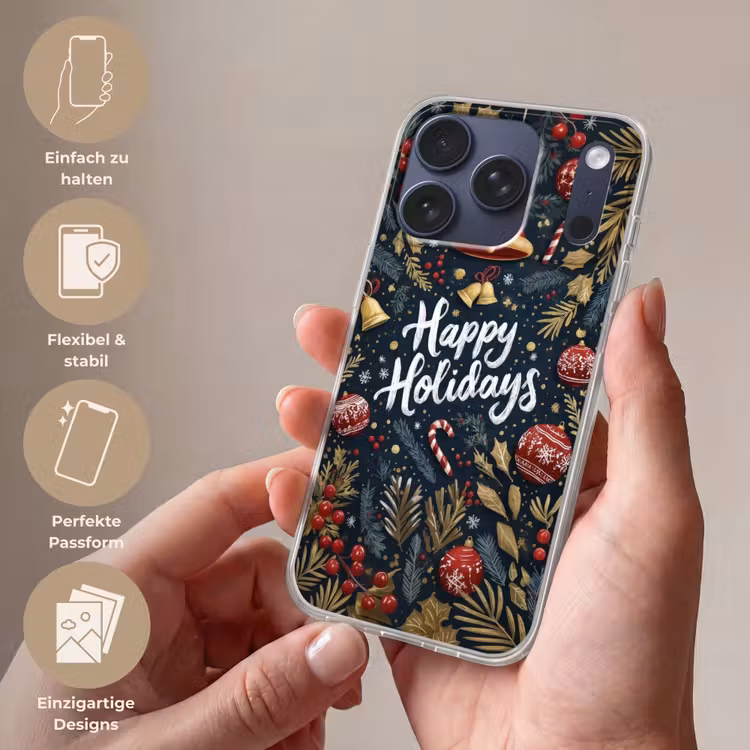 Feestelijk - Kerstgroet - Kleurrijk Telefoonhoesje iPhone 17 Pro klein -sfeer3_DE