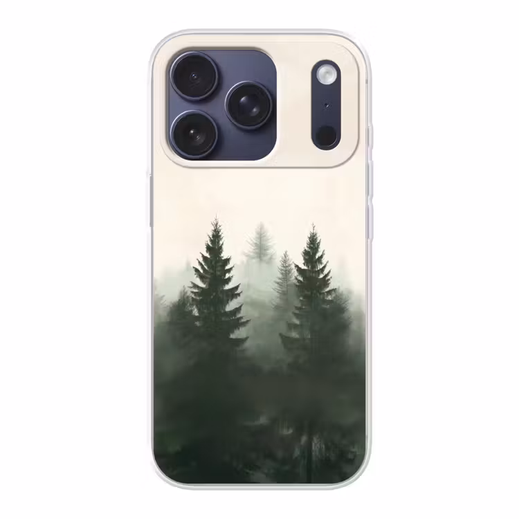 Sparren - Bomen - Groen - Beige Telefoonhoesje iPhone 17 Pro klein -3d