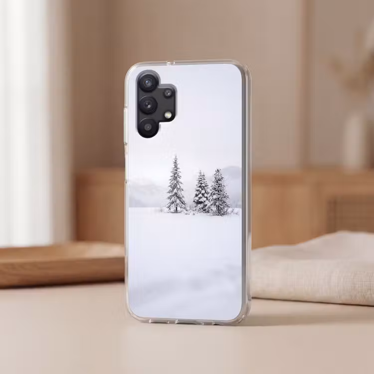 Fijnsparren - Sneeuw - Winter - Landschap - Stilte Telefoonhoesje Samsung Galaxy A32 5G klein -sfeer2