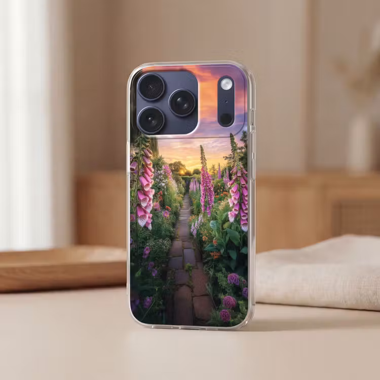 Vingerhoedskruid - Bloemen - Tuin Telefoonhoesje iPhone 17 Pro klein -sfeer2