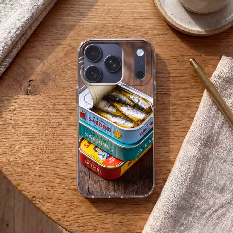 Handyhülle - Fisch – Dosen – Küche - Vis - Blikjes - Keuken Telefoonhoesje iPhone 17 Pro klein