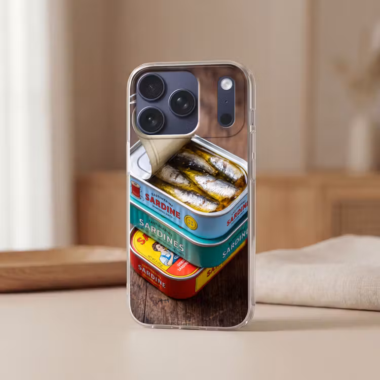 Handyhülle - Fisch – Dosen – Küche - Vis - Blikjes - Keuken Telefoonhoesje iPhone 17 Pro klein