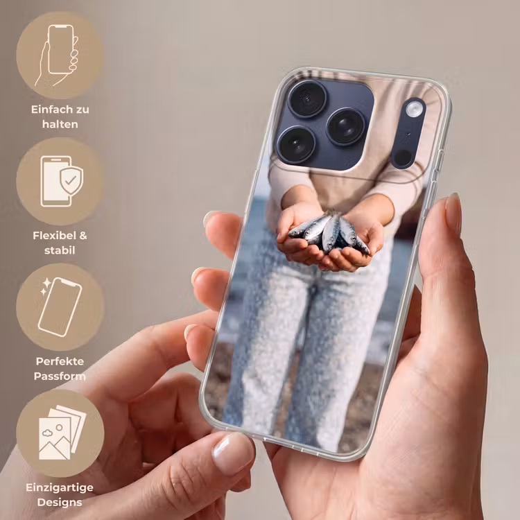 Handyhülle - Fisch – Hände – Natur - Vis - Handen - Natuur Telefoonhoesje iPhone 17 Pro klein