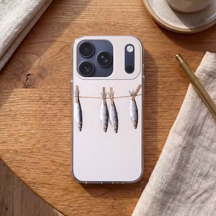 Handyhülle - Fisch – Hängend – Essen - Vis - Hangend - Eten Telefoonhoesje iPhone 17 Pro klein