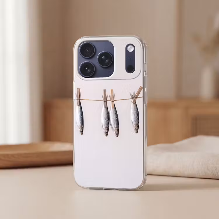 Handyhülle - Fisch – Hängend – Essen - Vis - Hangend - Eten Telefoonhoesje iPhone 17 Pro klein