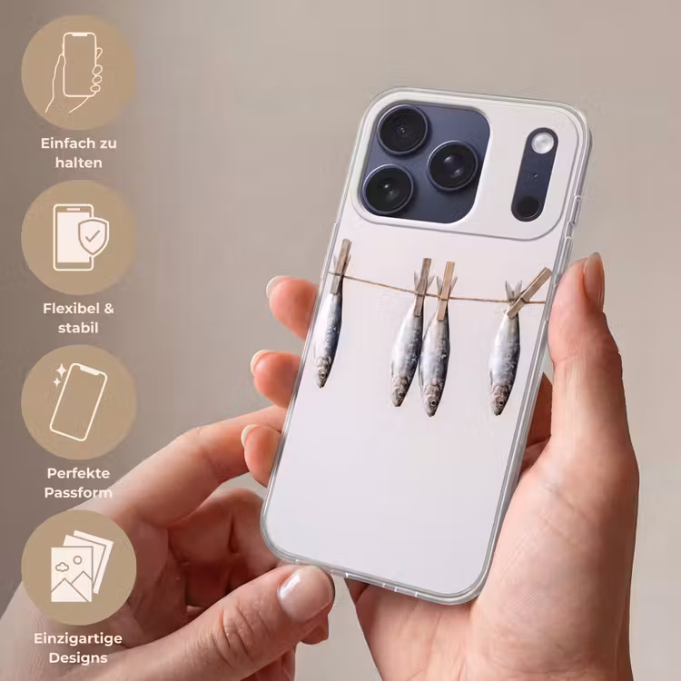 Handyhülle - Fisch – Hängend – Essen - Vis - Hangend - Eten Telefoonhoesje iPhone 17 Pro klein