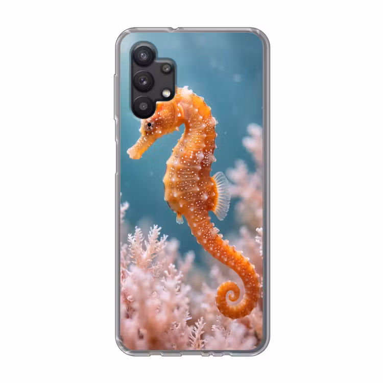 Vis - Koraal - Oceaan - Macro - Oranje Telefoonhoesje Samsung Galaxy A32 5G klein -3d