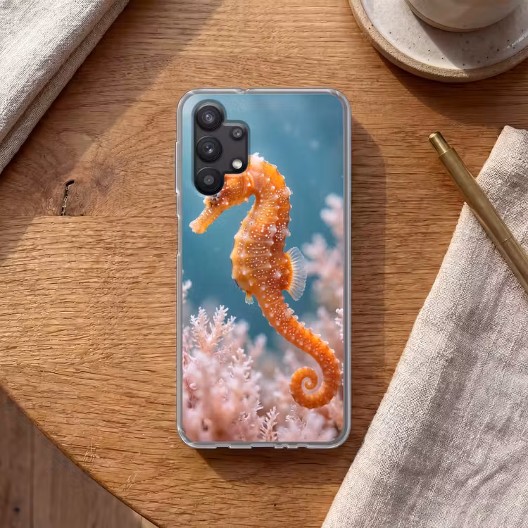 Vis - Koraal - Oceaan - Macro - Oranje Telefoonhoesje Samsung Galaxy A32 5G klein -sfeer1