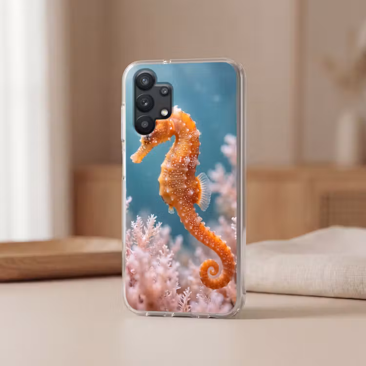Vis - Koraal - Oceaan - Macro - Oranje Telefoonhoesje Samsung Galaxy A32 5G klein -sfeer2
