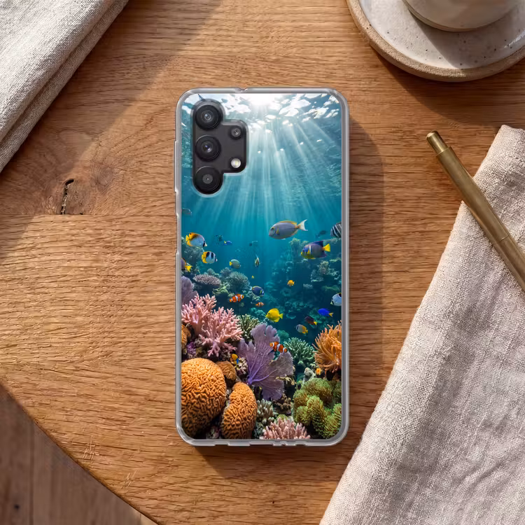 Vis - Koraal - Oceaan - Natuur - Kleurrijk Telefoonhoesje Samsung Galaxy A32 5G klein -sfeer1