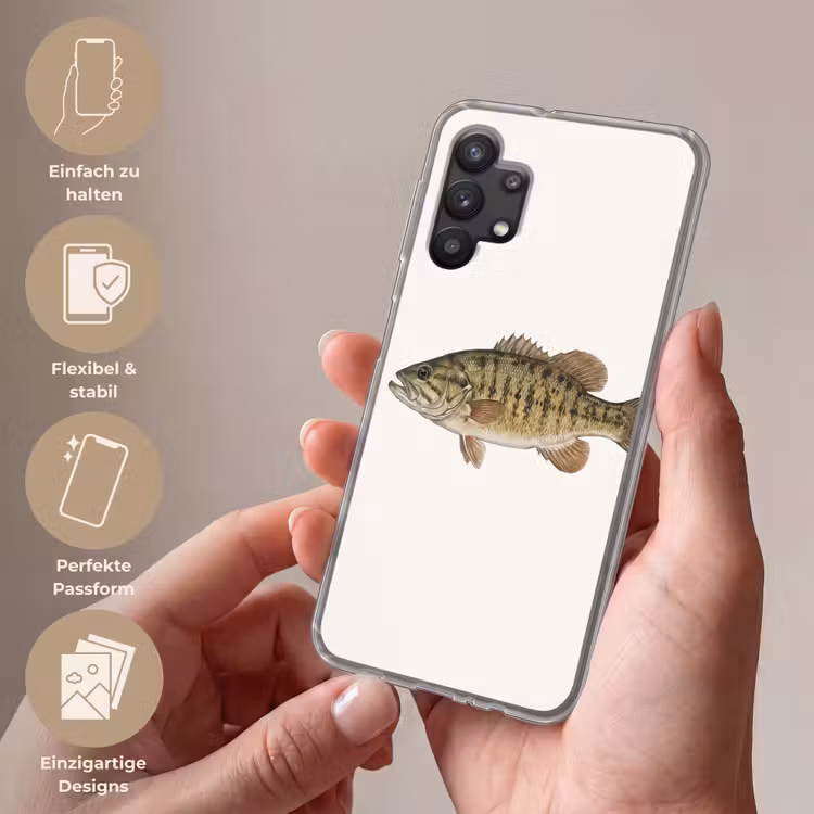 Vissen - Natuur - Vintage Telefoonhoesje Samsung Galaxy A32 5G klein -sfeer3_DE