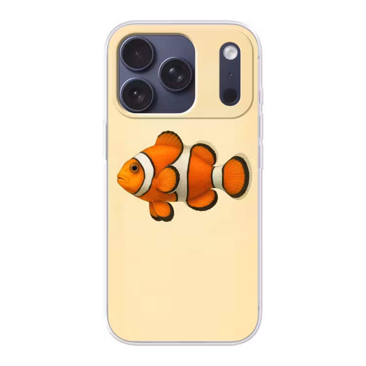 Vis - Oranje - Strepen Telefoonhoesje iPhone 17 Pro klein -3d