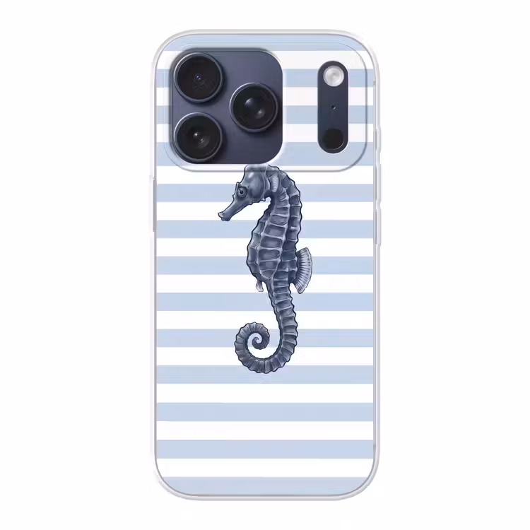 Vis - Oceaan - Illustratie - Blauw - Strepen Telefoonhoesje iPhone 17 Pro klein -3d
