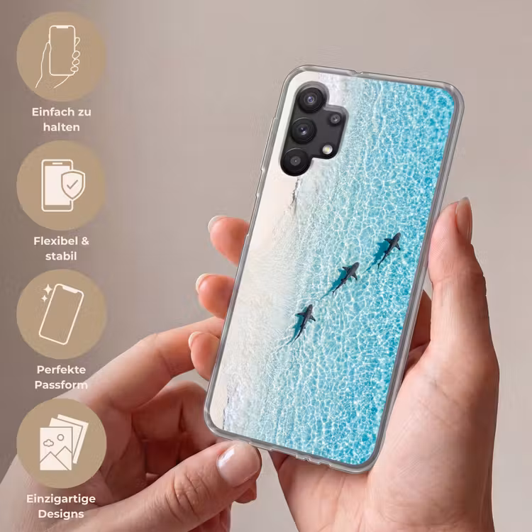 Vis - Oceaan - Strand - Turquoise - Natuur Telefoonhoesje Samsung Galaxy A32 5G klein -sfeer3_DE