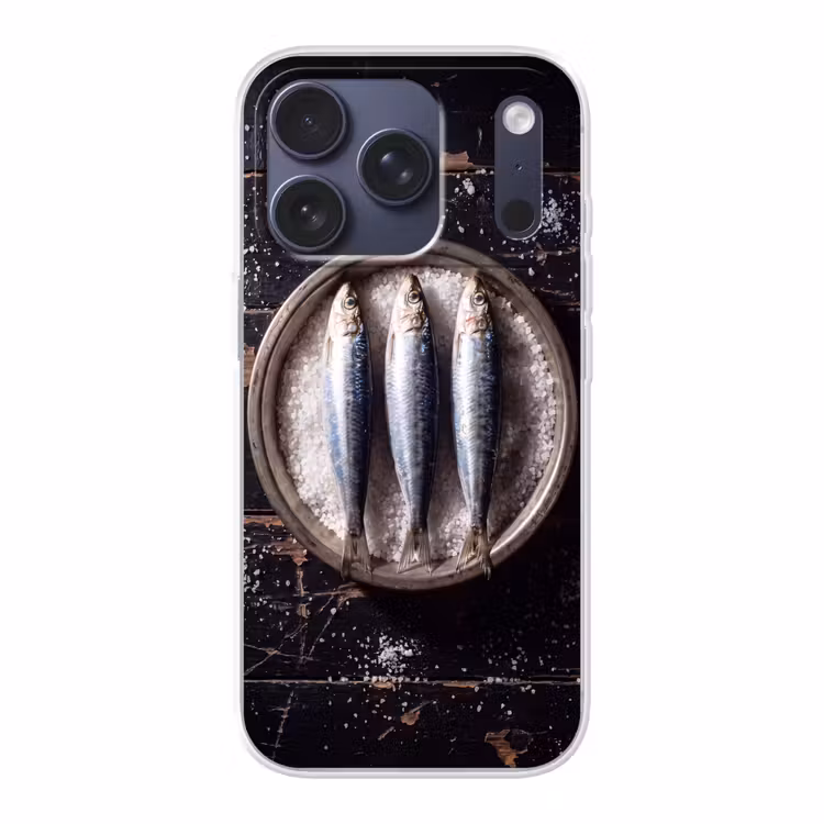 Handyhülle - Fisch – Salz – Essen - Vis - Zout - Eten Telefoonhoesje iPhone 17 Pro klein