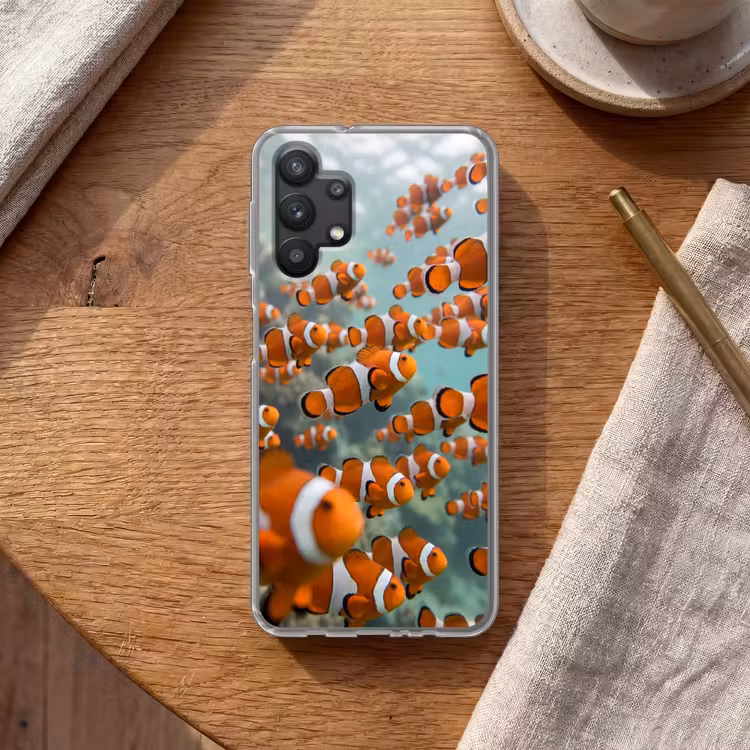 Vis - School - Onderwater - Dieren - Oranje Telefoonhoesje Samsung Galaxy A32 5G klein -sfeer1