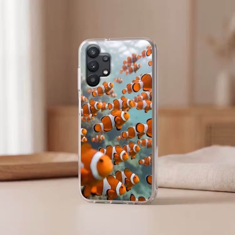 Vis - School - Onderwater - Dieren - Oranje Telefoonhoesje Samsung Galaxy A32 5G klein -sfeer2