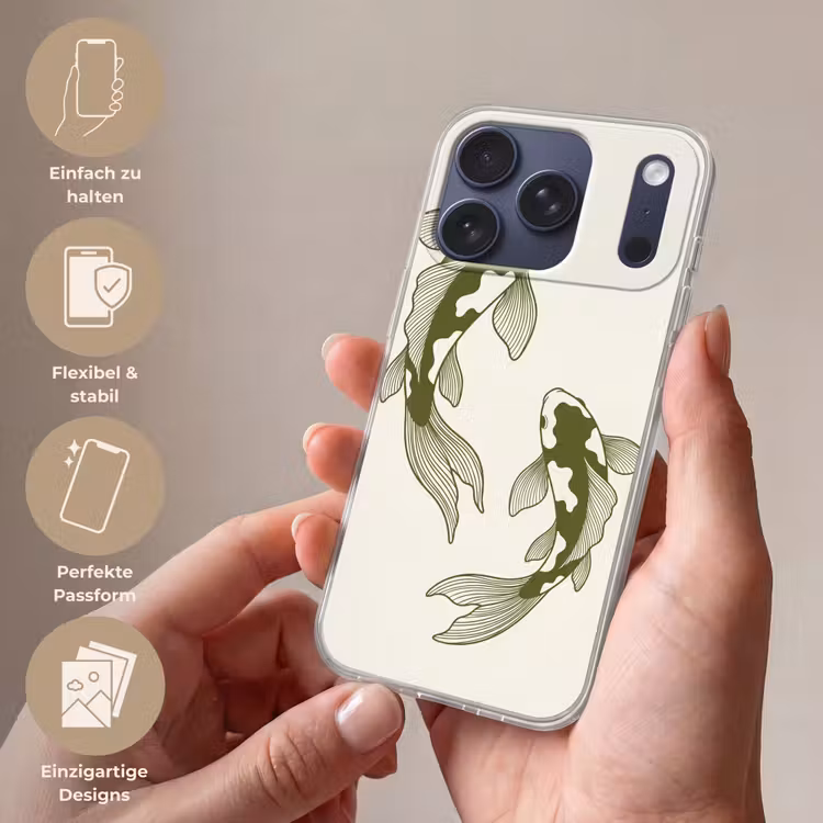 Vis - Zwemmend - Groen - Abstract - Dieren Telefoonhoesje iPhone 17 Pro klein -sfeer3_DE