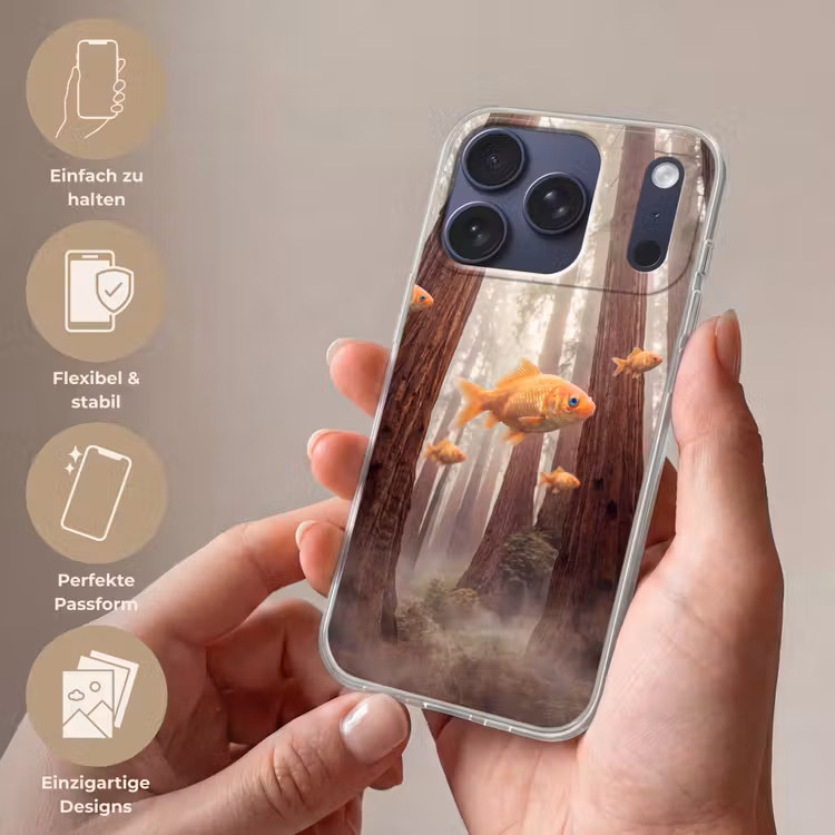 Handyhülle - Fisch – Wald – Fantasie - Vis - Bos - Fantasie Telefoonhoesje iPhone 17 Pro klein