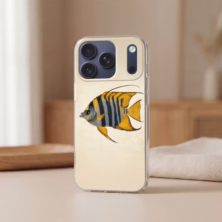 Vis - Sierlijk - Vinnen - Illustratie Telefoonhoesje iPhone 17 Pro klein -sfeer2