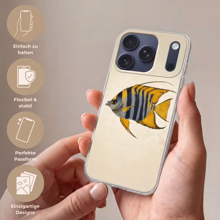 Vis - Sierlijk - Vinnen - Illustratie Telefoonhoesje iPhone 17 Pro klein -sfeer3_DE