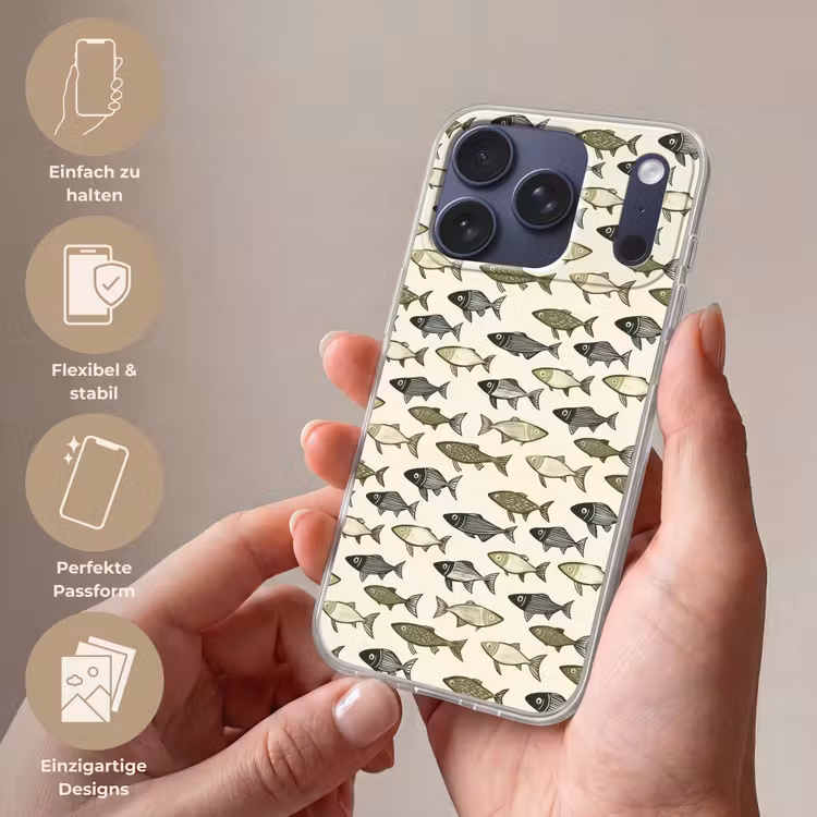 Vissen - Klassiek - Groen Telefoonhoesje iPhone 17 Pro klein 878 -sfeer3_DE