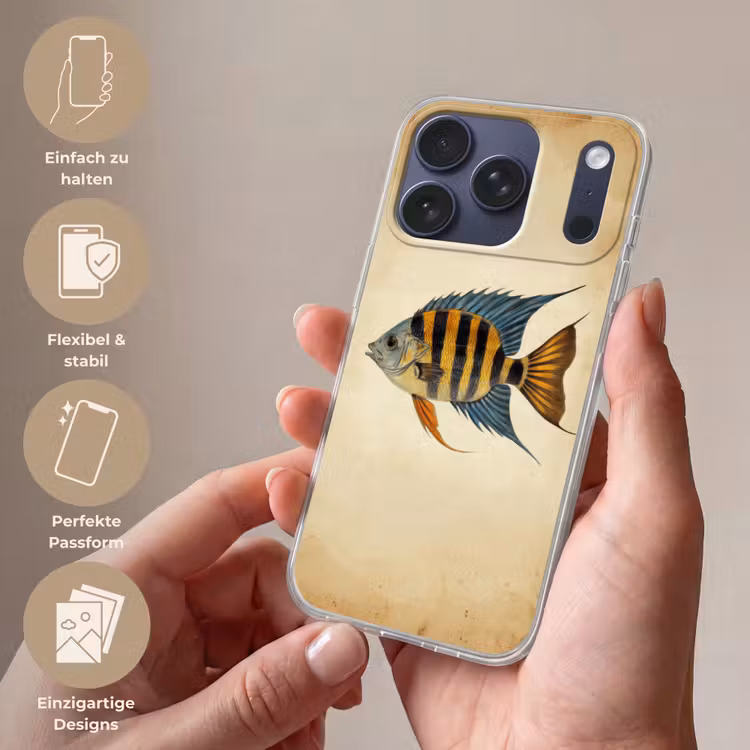 Vis - Tropisch - Strepen - Vinnen Telefoonhoesje iPhone 17 Pro klein -sfeer3_DE