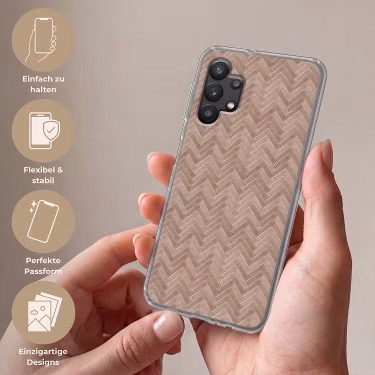 Visgraat - Wandtegel - Oudroze - Terracotta Telefoonhoesje Samsung Galaxy A32 5G klein 346 -sfeer3_DE