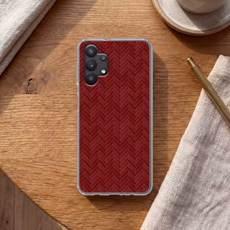 Visgraat - Wandtegel - Bordeaux - Rood Telefoonhoesje Samsung Galaxy A32 5G klein 346 -sfeer1