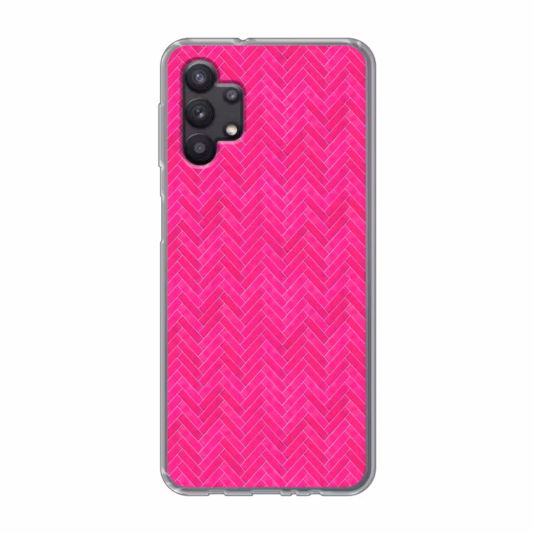 Visgraat - Wandtegel - Fuchsia - Roze Telefoonhoesje Samsung Galaxy A32 5G klein 346 -3d