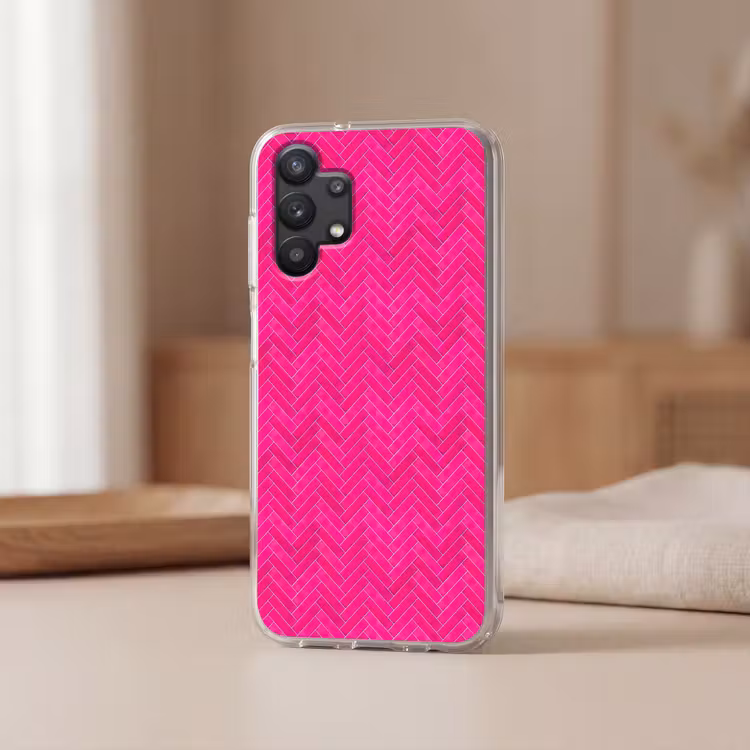 Visgraat - Wandtegel - Fuchsia - Roze Telefoonhoesje Samsung Galaxy A32 5G klein 346 -sfeer2