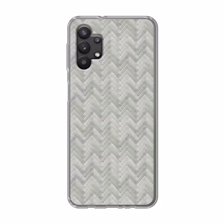 Visgraat - Wandtegel - Grijs Telefoonhoesje Samsung Galaxy A32 5G klein 346 -3d