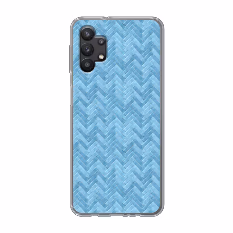 Visgraat - Wandtegel - Lichtblauw Telefoonhoesje Samsung Galaxy A32 5G klein 346 -3d