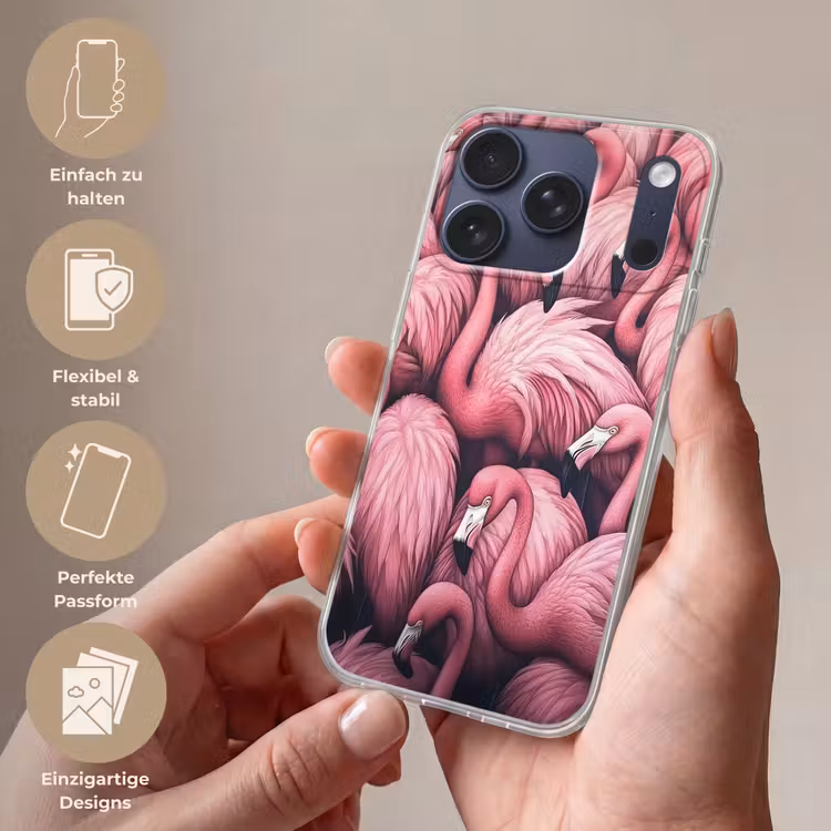 Flamingo - Roze - Dieren Telefoonhoesje iPhone 17 Pro klein -sfeer3_DE