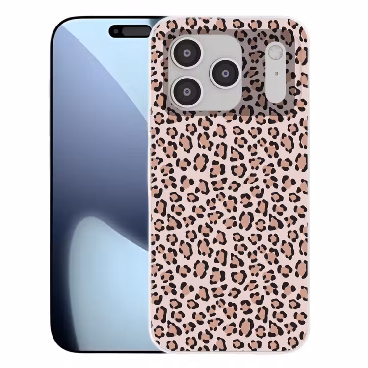 Vlekken - Beige - Luipaard Telefoonhoesje iPhone 17 Pro klein 878 -3d