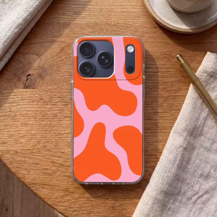 Vlekken - Rood - Roze - Patroon - Minimalistisch Telefoonhoesje iPhone 17 Pro klein -sfeer1