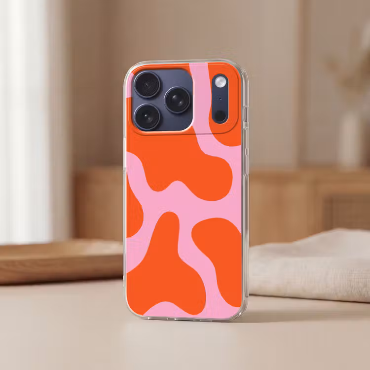 Vlekken - Rood - Roze - Patroon - Minimalistisch Telefoonhoesje iPhone 17 Pro klein -sfeer2