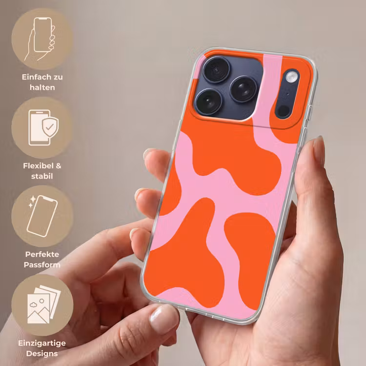 Vlekken - Rood - Roze - Patroon - Minimalistisch Telefoonhoesje iPhone 17 Pro klein -sfeer3_DE