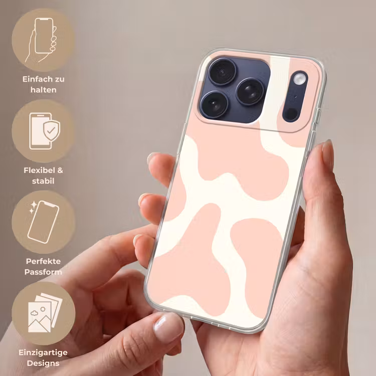 Vlekken - Wit - Roze - Patronen - Minimalistisch Telefoonhoesje iPhone 17 Pro klein -sfeer3_DE