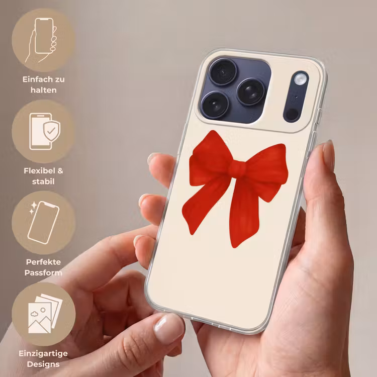 Strik - Symmetrisch - Rood - Lint Telefoonhoesje iPhone 17 Pro klein -sfeer3_DE
