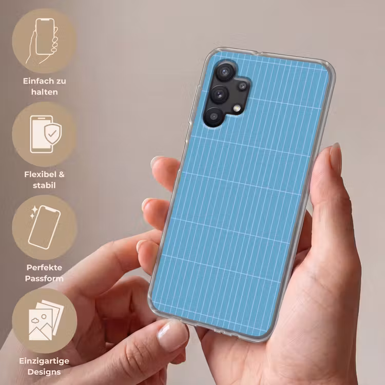 Tegel - Langwerpig - Patroon - Blauw Telefoonhoesje Samsung Galaxy A32 5G klein 346 -sfeer3_DE
