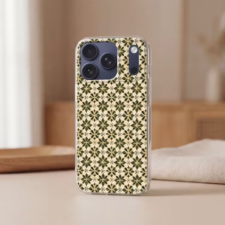 Tegel - Dessin - Groen Telefoonhoesje iPhone 17 Pro klein 878 -sfeer2