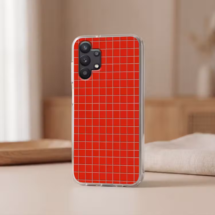 Tegel - Patroon - Kersen - Rood Telefoonhoesje Samsung Galaxy A32 5G klein 346 -sfeer2