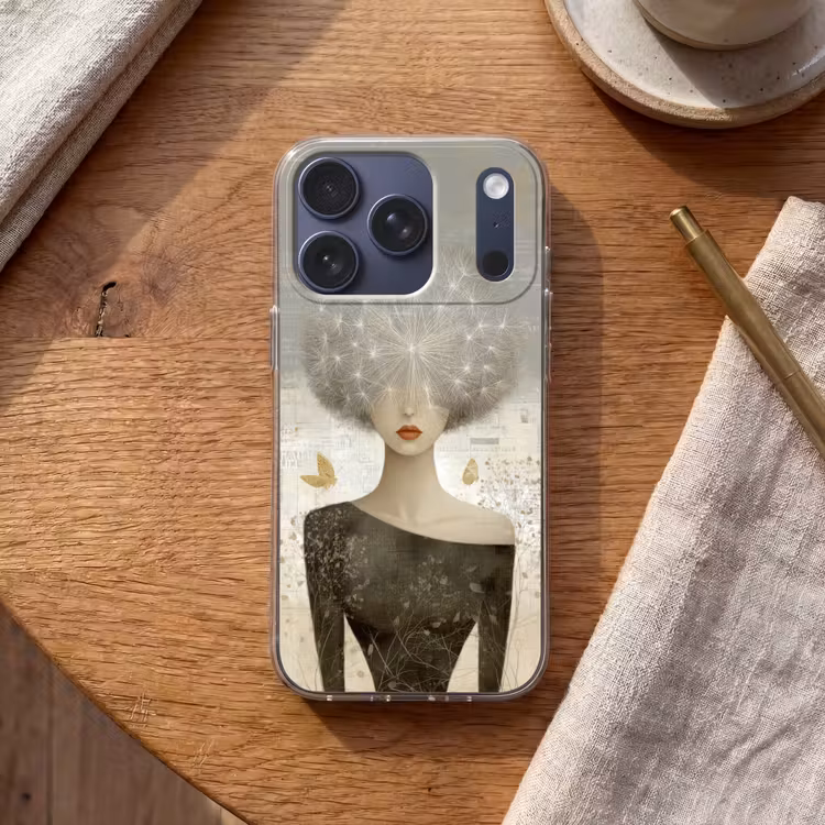 Pluis - Vrouw - Beige Telefoonhoesje iPhone 17 Pro klein -sfeer1