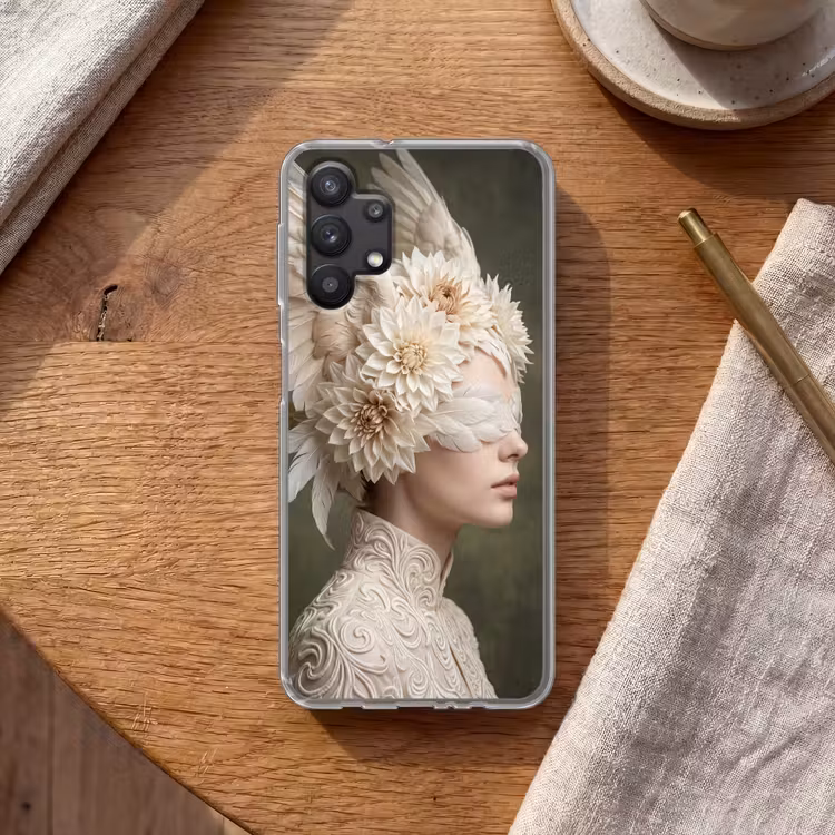 Vleugels - Vrouw - Wit Telefoonhoesje Samsung Galaxy A32 5G klein -sfeer1