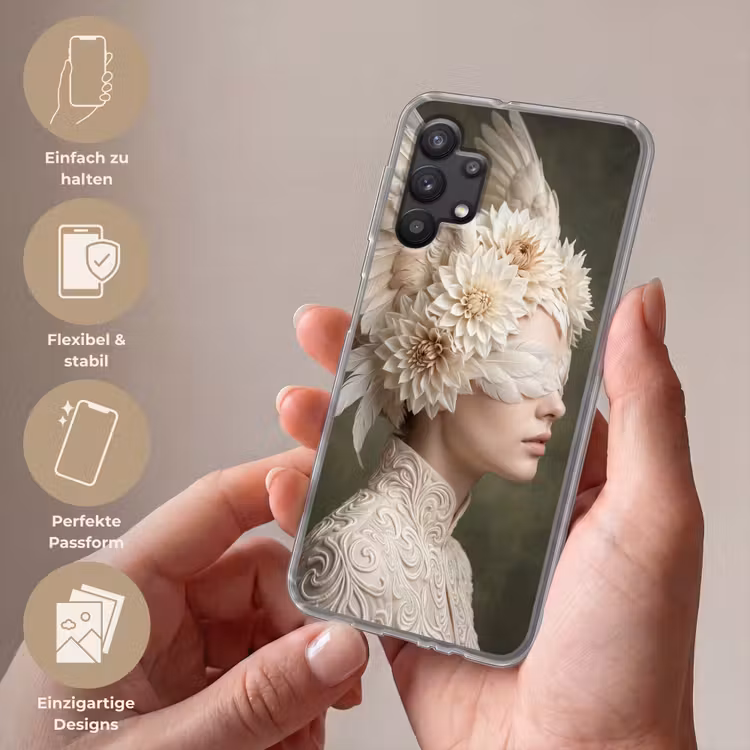 Vleugels - Vrouw - Wit Telefoonhoesje Samsung Galaxy A32 5G klein -sfeer3_DE