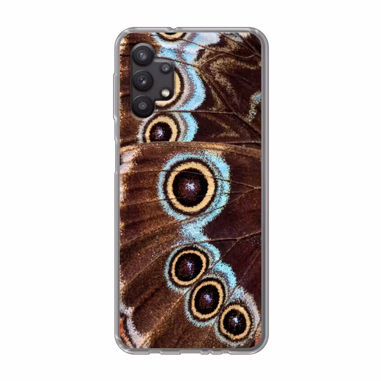 Vleugels - Vlinder - Blauw Telefoonhoesje Samsung Galaxy A32 5G klein -3d